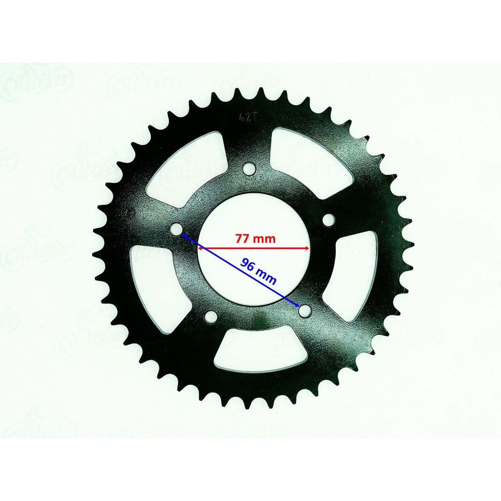 CF NK 250 ARKA DİŞLİ 520-42T İ&Ccedil; 77 mm 5 DELİKLİ &Ouml;M