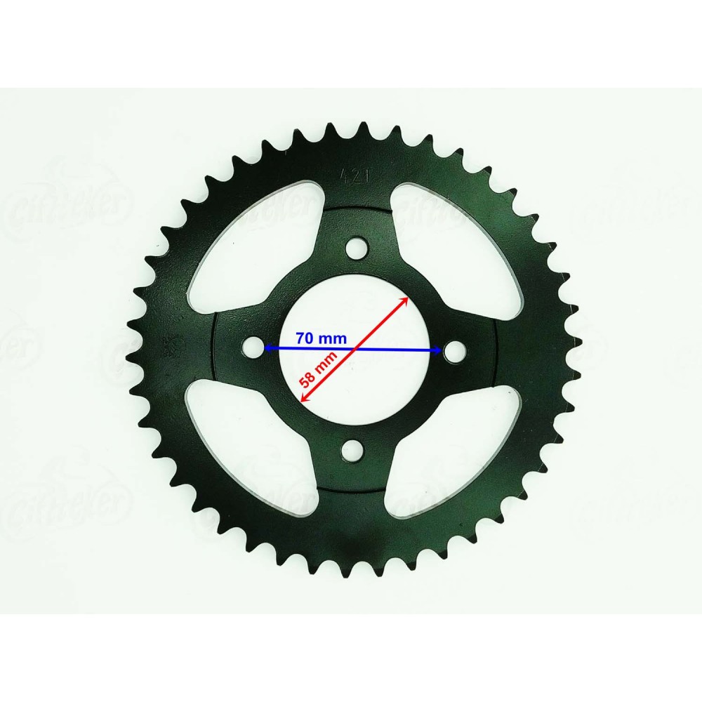 Z-ONE 150-180 ARKA DİŞLİ 428-39T İ&Ccedil; 58 mm 4 DELİK IND &Ouml;M