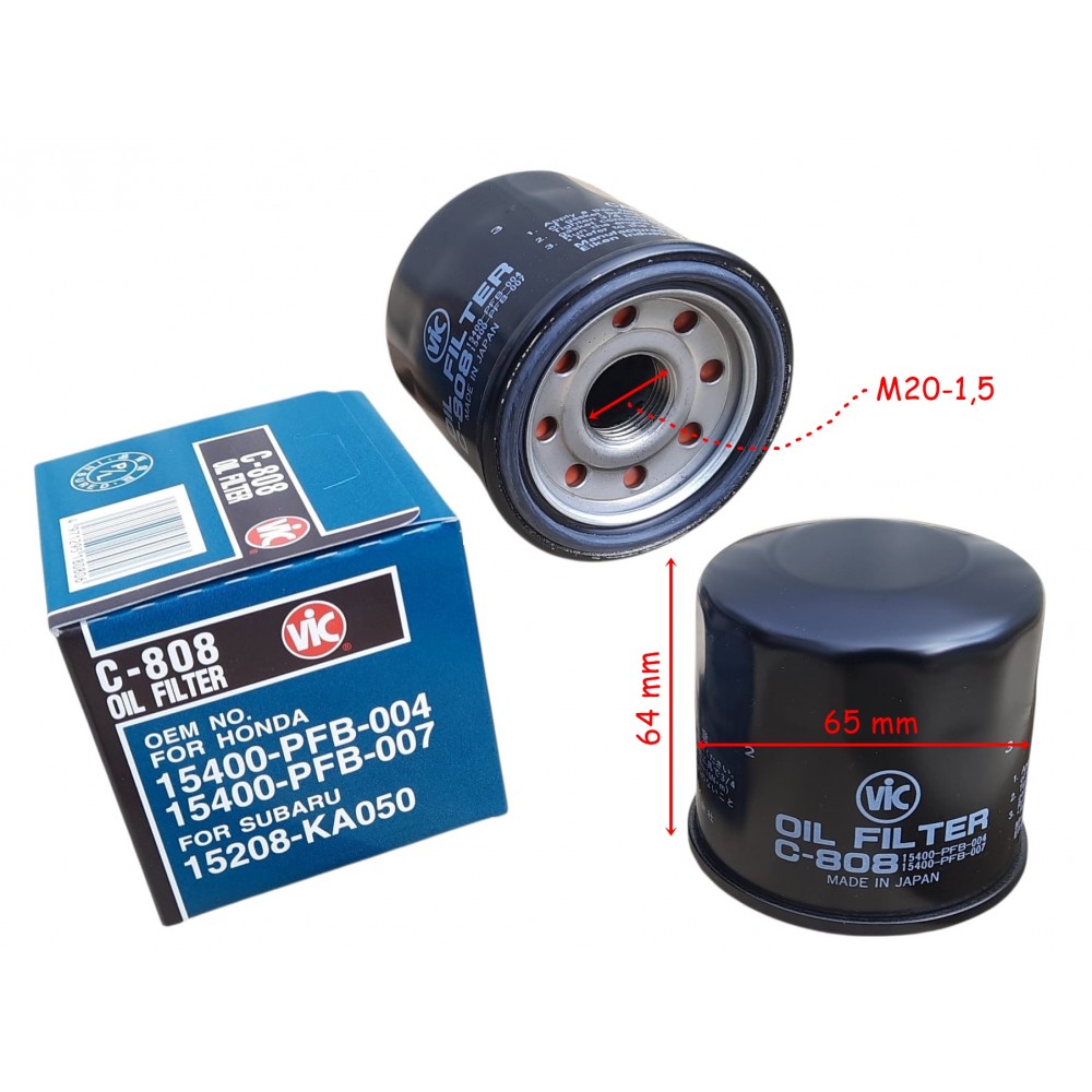 YAMAHA MT-25 R25 MT-07 MT-09 YAĞ FİLTRESİ JAPON VİC HF204 65-64-20 mm YAMAHA MT-25 R25 MT-07 MT-09 YAĞ FİLTRESİ JAPON VİC HF204 65-64-20 mm