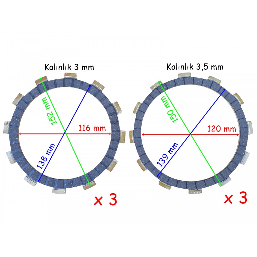 RKS R250 DEBRİYAJ BALATASI 3-3 RKS R250 DEBRİYAJ BALATASI 3-3