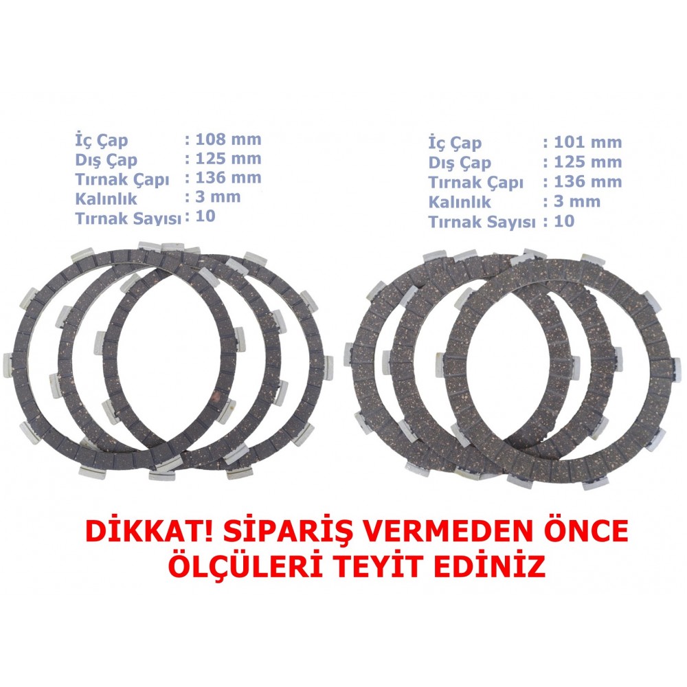 CF NK250 SR250 SR450 DEBRİYAJ BALATASI 3+3 E5 (2022-....) 10T 101/108-125-135 mm CF NK250 SR250 SR450 DEBRİYAJ BALATASI 3+3 E5 (2022-....) 10T 101/108-125-135 mm
