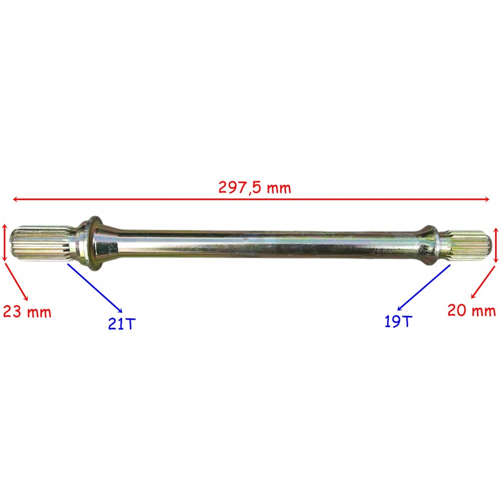 ATV APACHİ 400-450 ARKA ŞAFT MİLİ 297,5 mm 19T 21T FREZELİ ÖM ATV APACHİ 400-450 ARKA ŞAFT MİLİ 297,5 mm 19T 21T FREZELİ ÖM