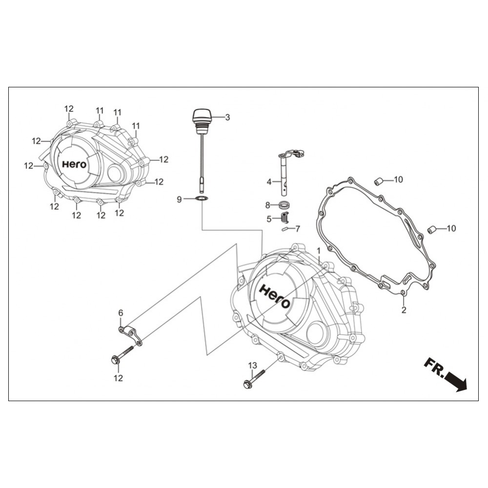HERO HUNK MOTOR GOVDE SAG KAPAK HERO HUNK MOTOR GOVDE SAG KAPAK