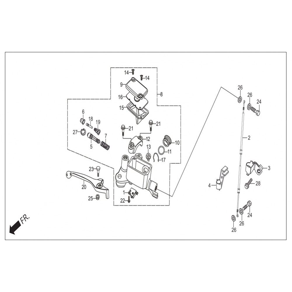 HERO THRİLLER BRAKET ON FREN HIDROLIK HORTUMU UST 