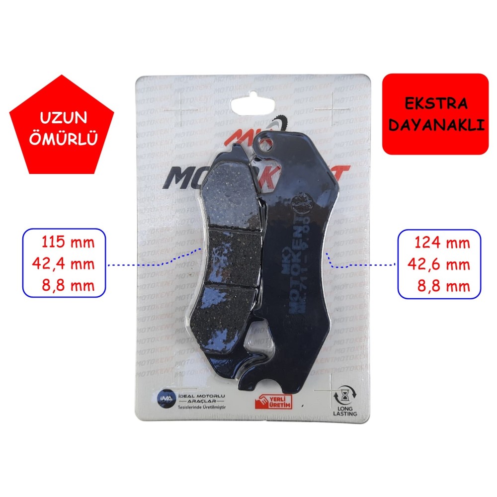 BENELLİ TNT125 BN125 ÖN FREN DİSK BALATASI MTK FA711 BENELLİ TNT125 BN125 ÖN FREN DİSK BALATASI MTK FA711