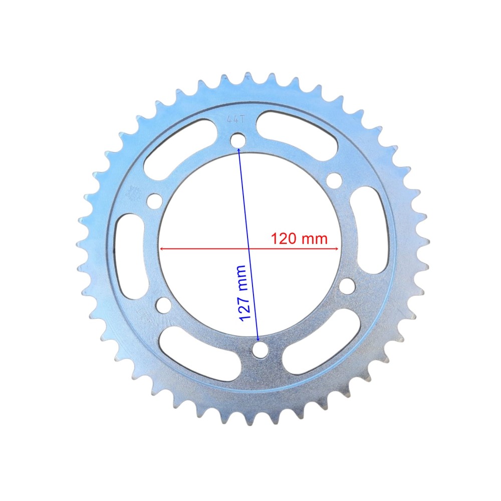 RKS R250 ARKA DİŞLİ 520-44T İ&Ccedil; 120 mm 6 DELİKLİ GENİŞ G&Ouml;BEKLİ &Ouml;M