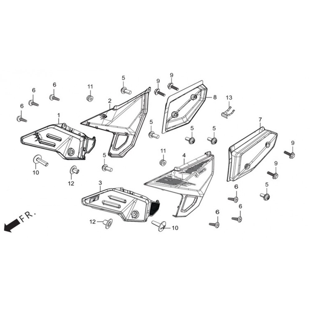 HERO XPULSE 200 DIS GRNJ.YAN KAPAK ARKA SAG MAT YESIL