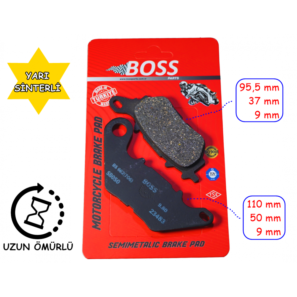 XMAX 250-300 ARKA FREN DİSK BALATASI (2018-23) BOSS FA662