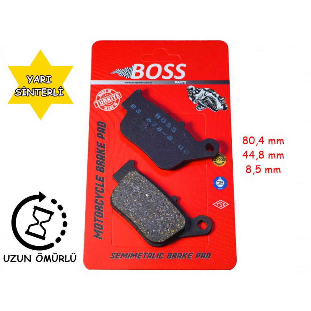 XMAX 250 ARKA FREN DİSK BALATASI (2014-16) BOSS FA678 XMAX 250 ARKA FREN DİSK BALATASI (2014-16) BOSS FA678