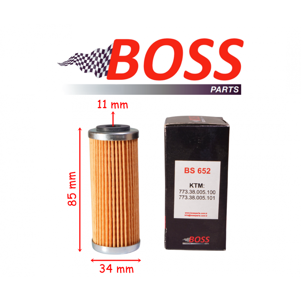 KTM EXC 250-350-450 YAĞ FİLTRESİ BOSS BS652 33-87-11 mm