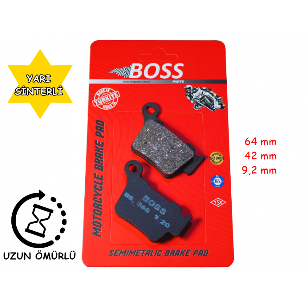 ARKA FREN DİSK BALATASI BOSS FA368 KTM EXC125-250-350-450-500-530 HUSQVARNA TE 250-300 FE 250-350