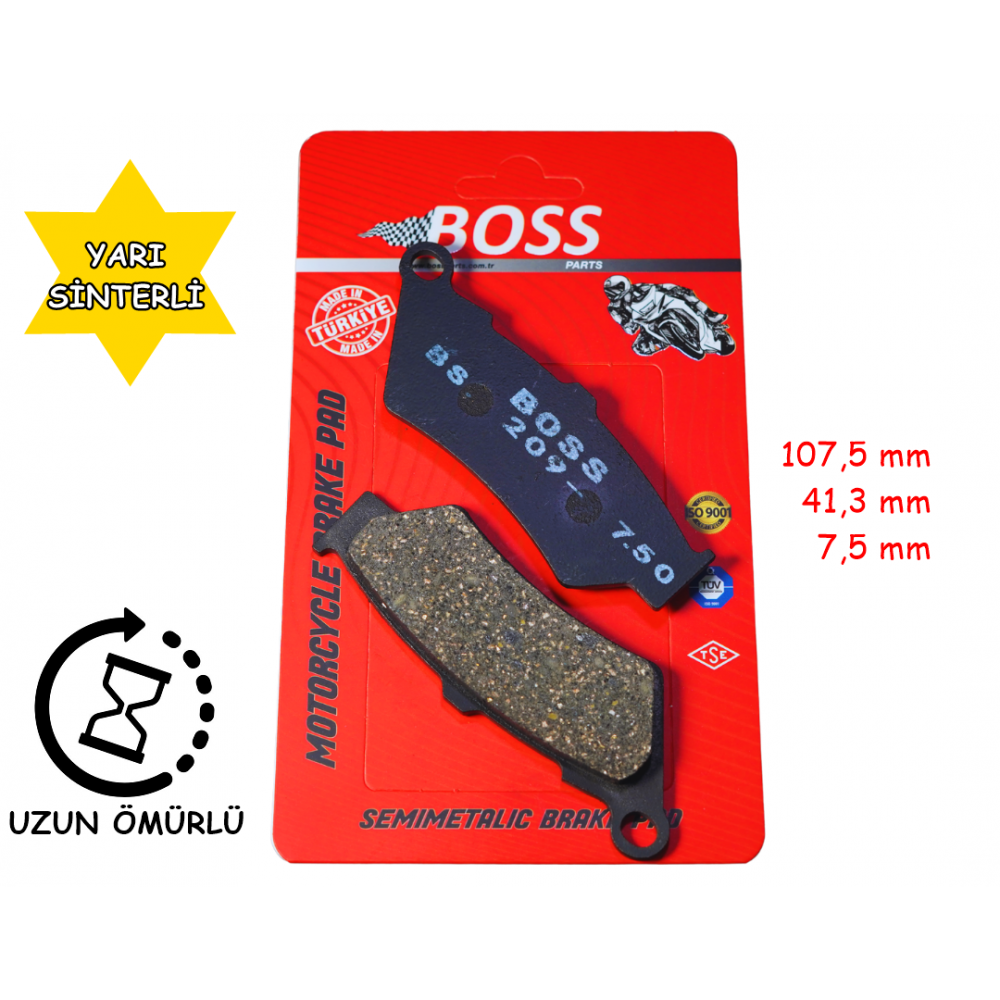 CF NK400-650 MT650 &Ouml;N FREN DİSK BALATASI BOSS FA209/2