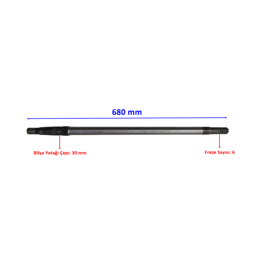 BİSAN KASALI ARKA AKS 680 mm BİLYA YATAĞI 25 mm 6 KANALLI ÖM