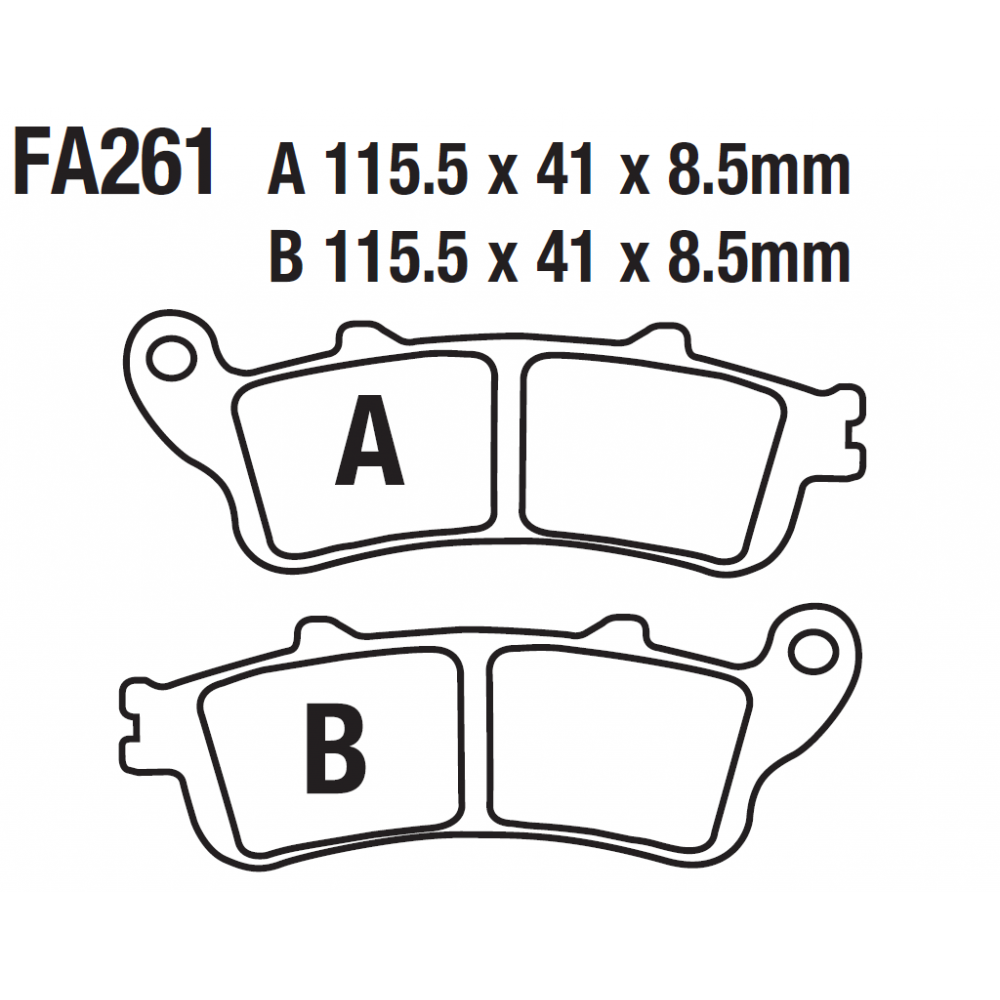 &Ouml;N-ARKA FREN DİSK BALATASI FA261 HONDA GOLDWİNG GL 1800-CBR 1100 XX İTH