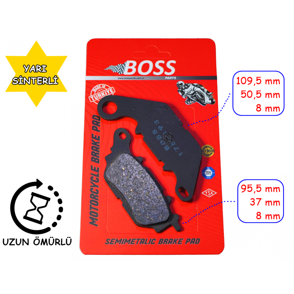 TVS JUPİTER 125-NTORQ &Ouml;N FREN DİSK BALATASI BOSS BS175-193