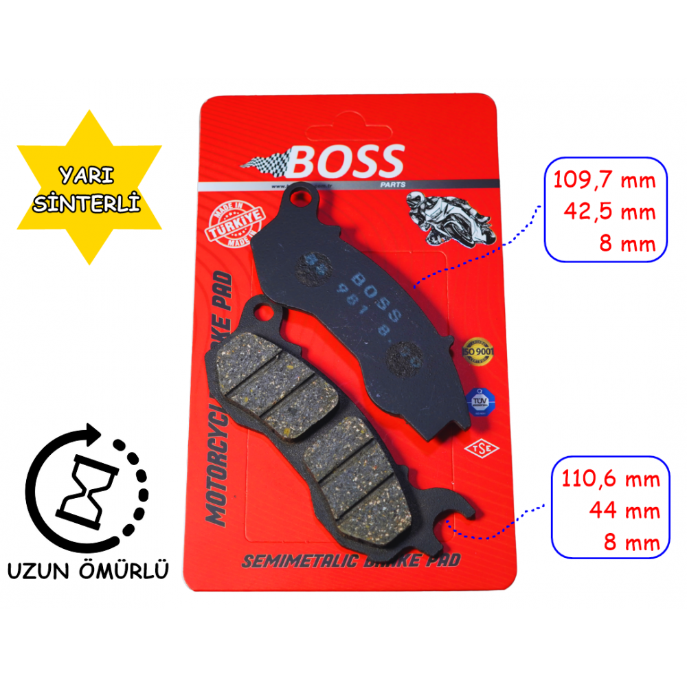 &Ouml;N FREN DİSK BALATASI BOSS FA709 RKS NEWLİGHT 125 MASH 125i SFC 100 AUTOMATIC Xi SNAPPY Xi
