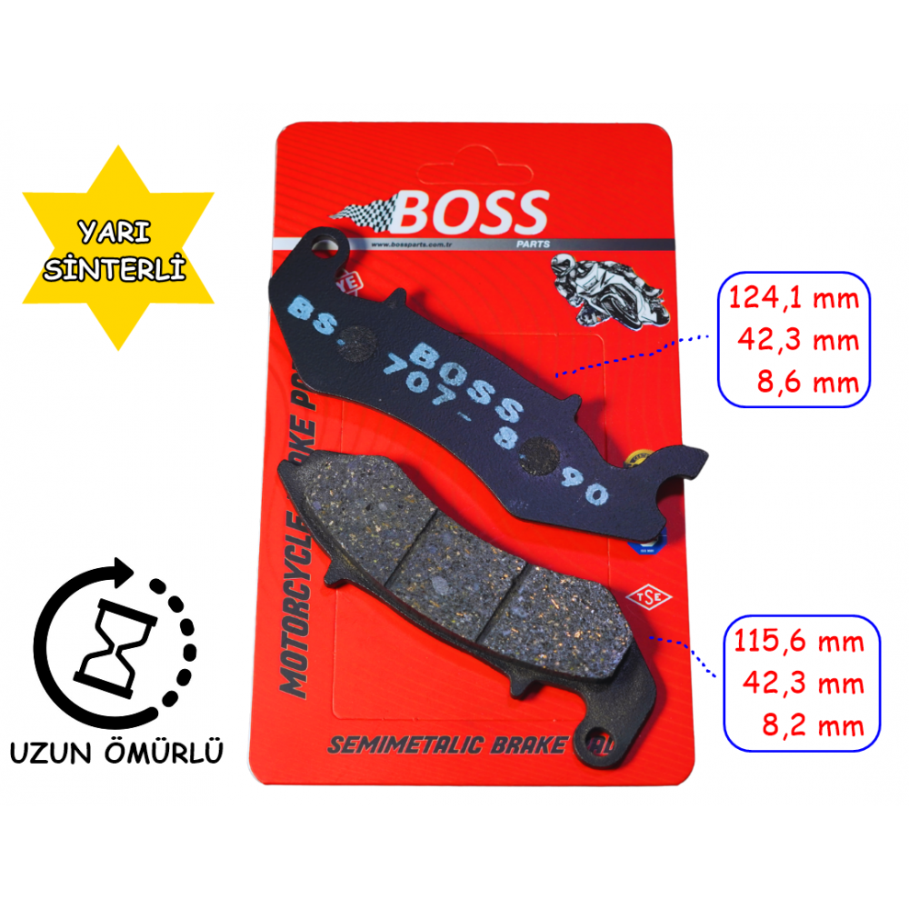 ÖN FREN DİSK BALATASI BOSS FA707 RKS DES 125 MONDİAL PROSTREET 125 ÖN FREN DİSK BALATASI BOSS FA707 RKS DES 125 MONDİAL PROSTREET 125