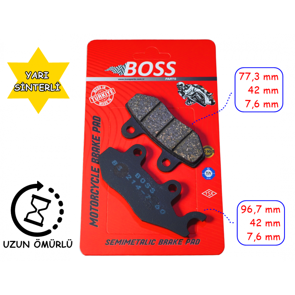 RKS FRECCİA 150 &Ouml;N FREN DİSK BALATASI BOSS FA214