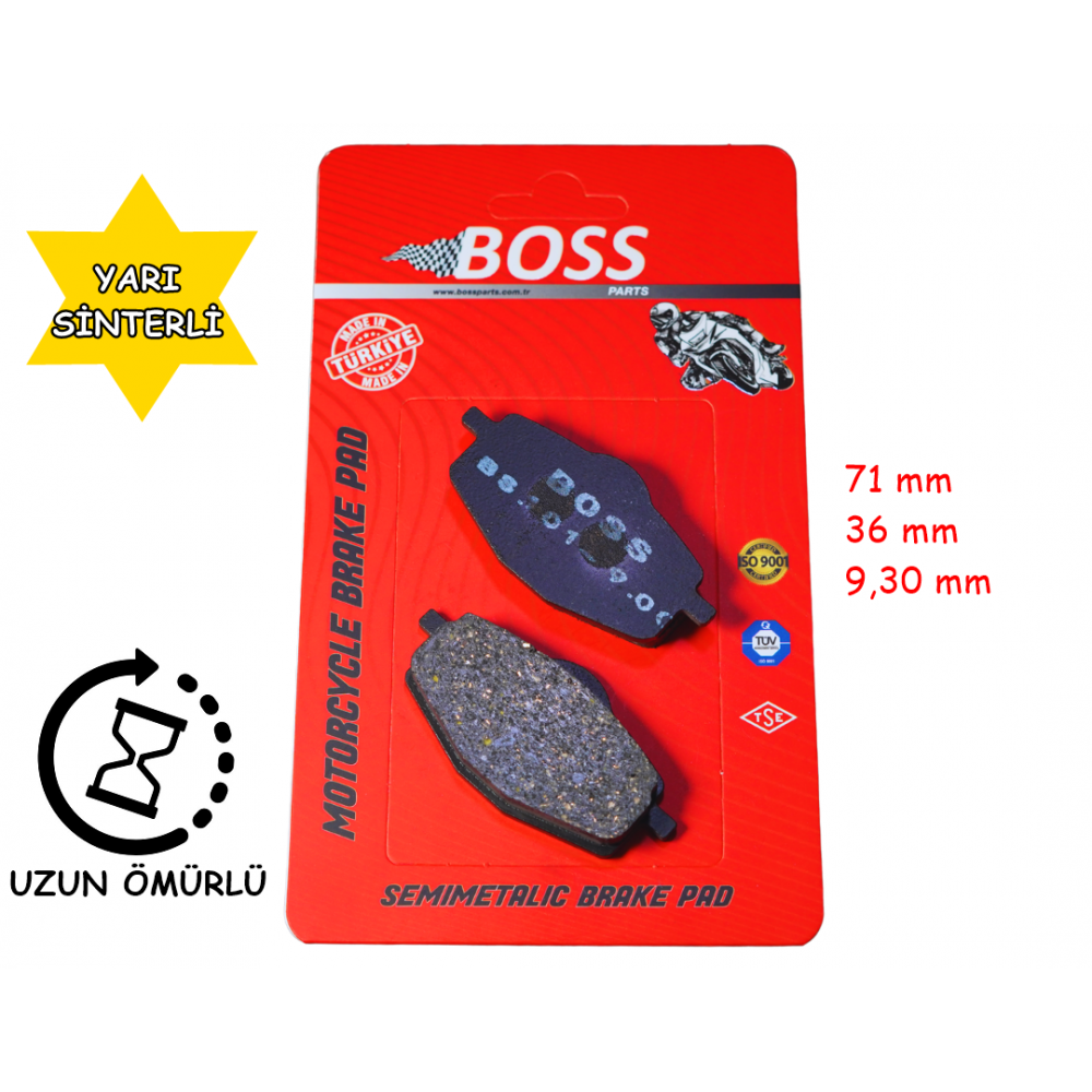 RKS ARKA FREN DİSK BALATASI BOSS FA101 FRECCİA 125-150, VRS 125
