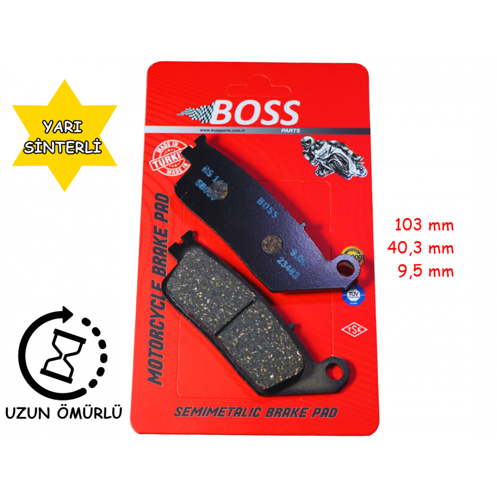 &Ouml;N FREN DİSK BALATASI BOSS FA142 Z-ONE 180 ZONTES S250 XMAX 250 (2014-....) HONDA CBR 250-CB 650 F