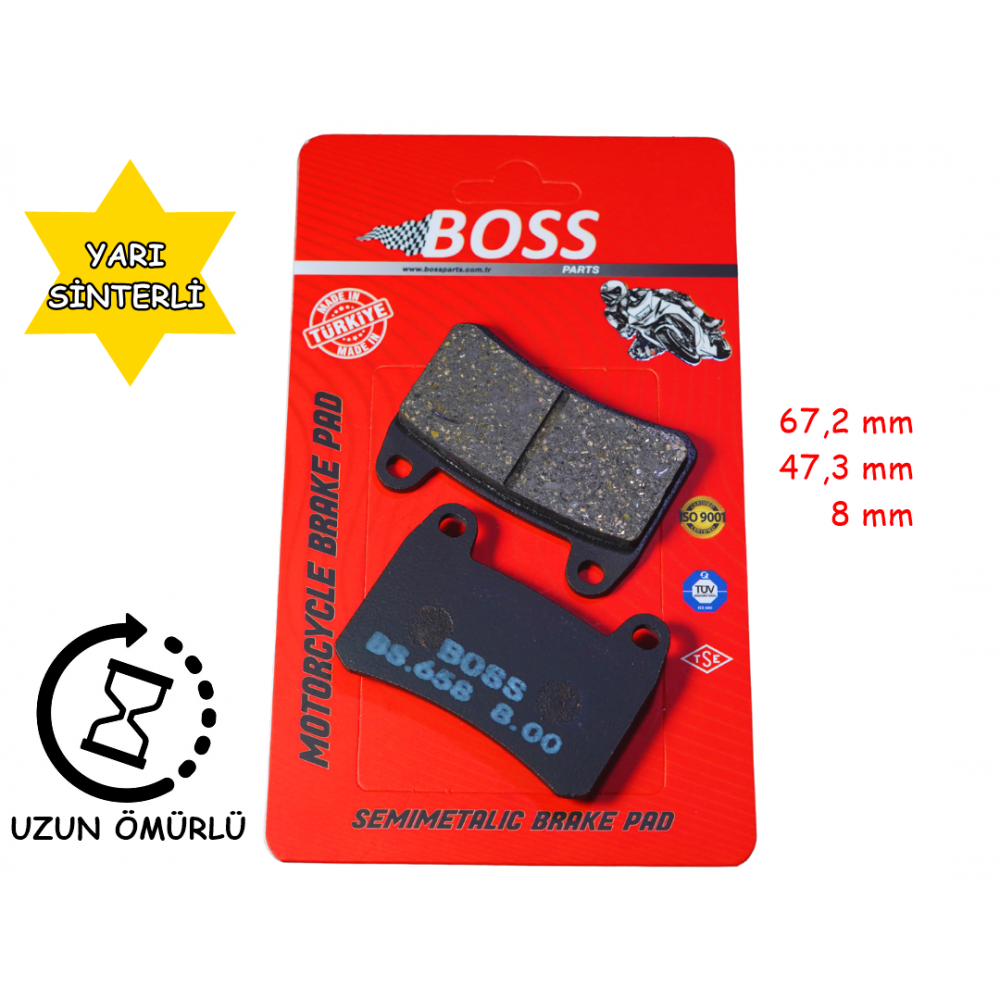 ÖN FREN DİSK BALATASI BOSS FA658 BENELLİ BN251 TNT25-250-249-S TRK251 ÖN FREN DİSK BALATASI BOSS FA658 BENELLİ BN251 TNT25-250-249-S TRK251