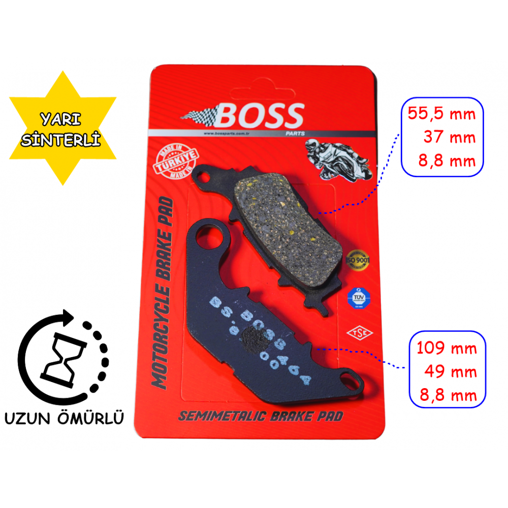NMAX 125-155 ARKA FREN DİSK BALATASI BOSS FA464