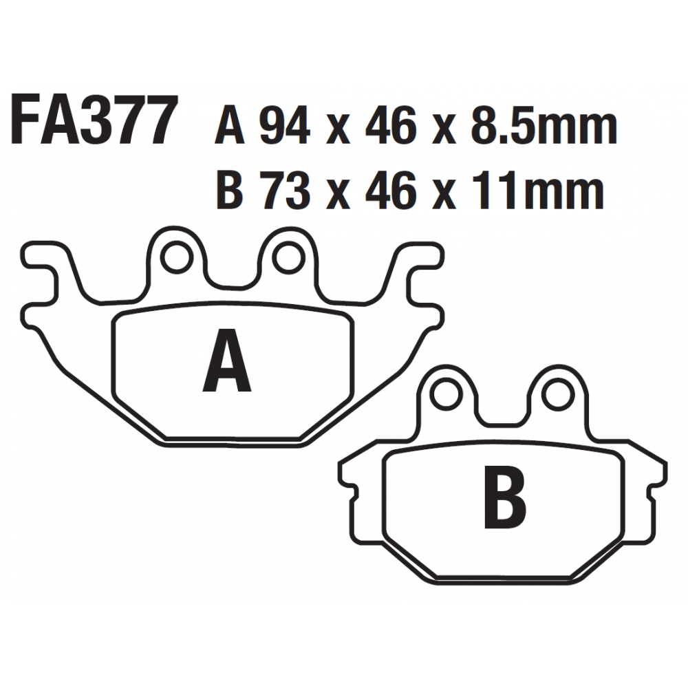 ÖN-ARKA FREN DİSK BALATASI FA377 CECTEK 500 GLADİATOR CAN-AM DS 250 SYM QUADLANDER 300 CİTYMAX 300