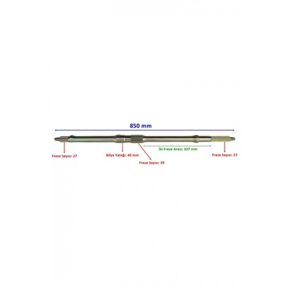 ATV YUKİ PİTON 400 AKS DİFRANSİYELLİ 850 mm BİLYA YATAĞI 40 mm ÖM