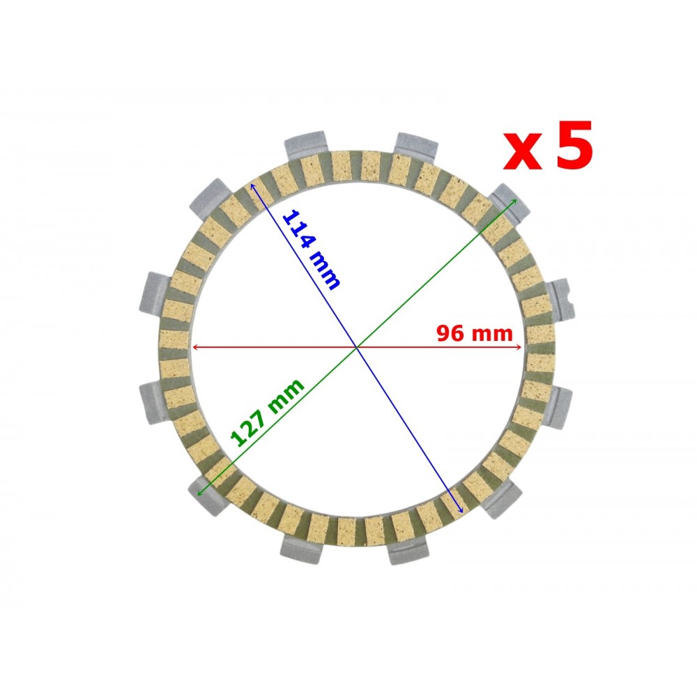 CF NK 150 DEBRİYAJ BALATASI 5 Lİ A KALİTE 12 TIRNAK 96-114-127 mm