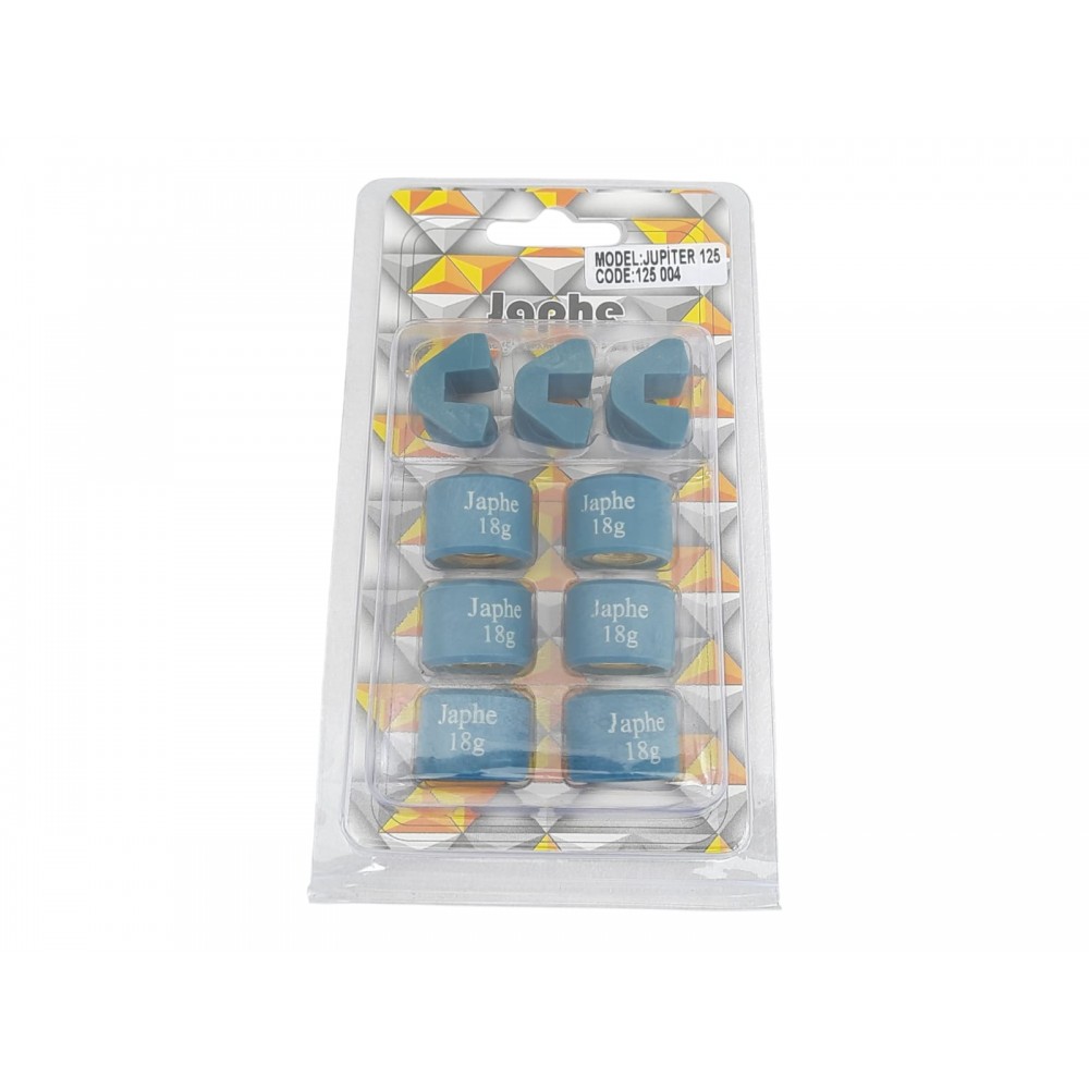 TAHRİK SETİ VE KIZAK KAYMA 18 gr 20-15 mm TVS JUPİTER 125 - NTORQ, ACTİVA 125İ, PCX TAHRİK SETİ VE KIZAK KAYMA 18 gr 20-15 mm TVS JUPİTER 125 - NTORQ, ACTİVA 125İ, PCX