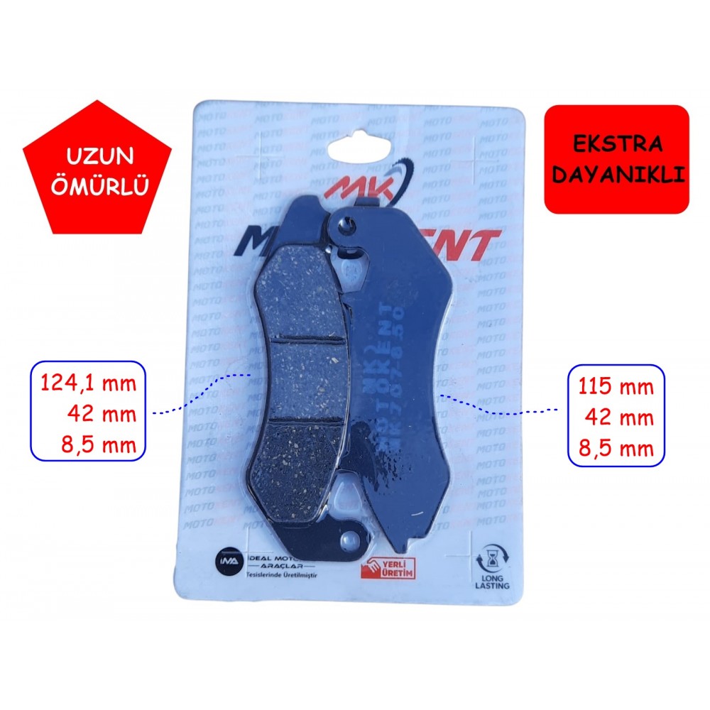 &Ouml;N FREN DİSK BALATASI FA707 MTK RKS DES 125 MONDİAL PROSTREET 125