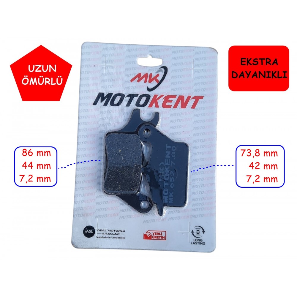 HONDA ACTİVA 125 İ &Ouml;N FREN DİSK BALATASI SFA708 MTK SUZUKİ UK 110 ADDRESS (17-..) YAMAHA TRİCİTY 125