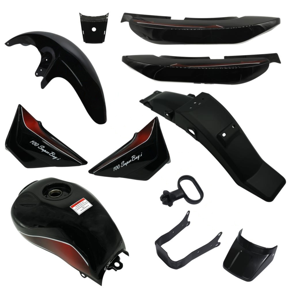 MG 100i SUPERBOY KAPORTA SETİ SİYAH (ENJEKSİYONLU)