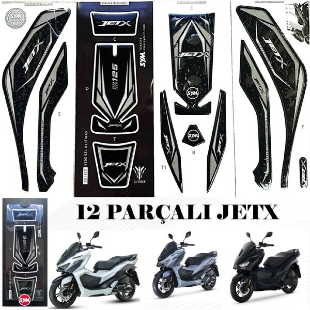SYM JETX TCS 125 ABS E5 ETIKET TANK PED.12 PARCALI.GRI