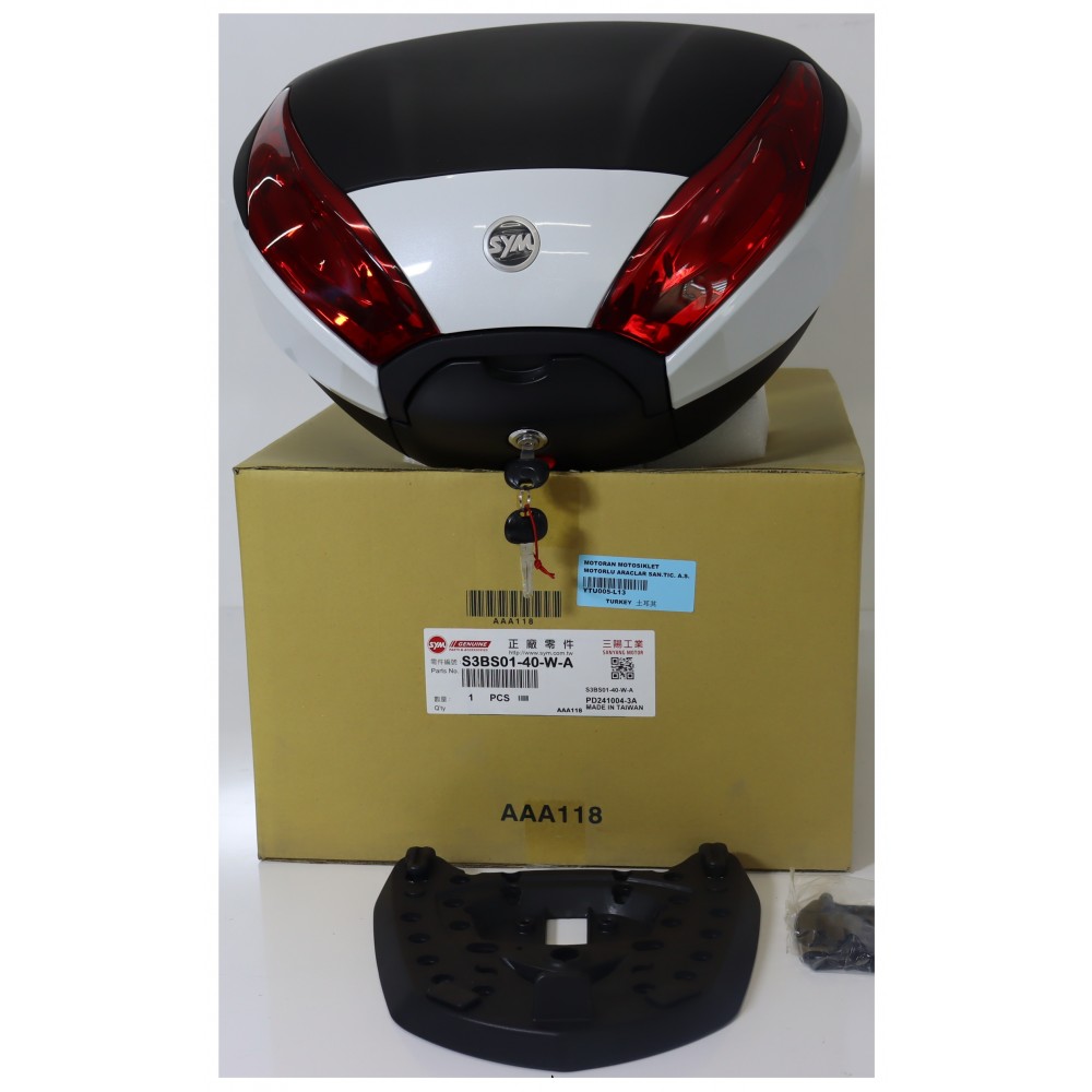 SYM JETX TCS 125 ABS E5 CANTA 40LT.TOP PLATE.ORJINAL SYM_AKS.UNIVERSAL SYM