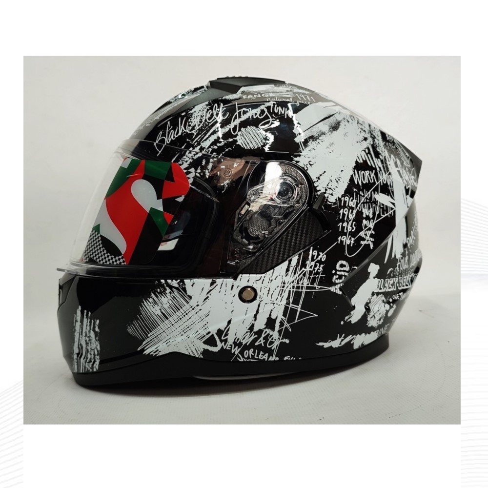 SHIRO KASK Fullface BLASTER Funky SV (Gozluklu) Grafik 2XL _2XL 6364