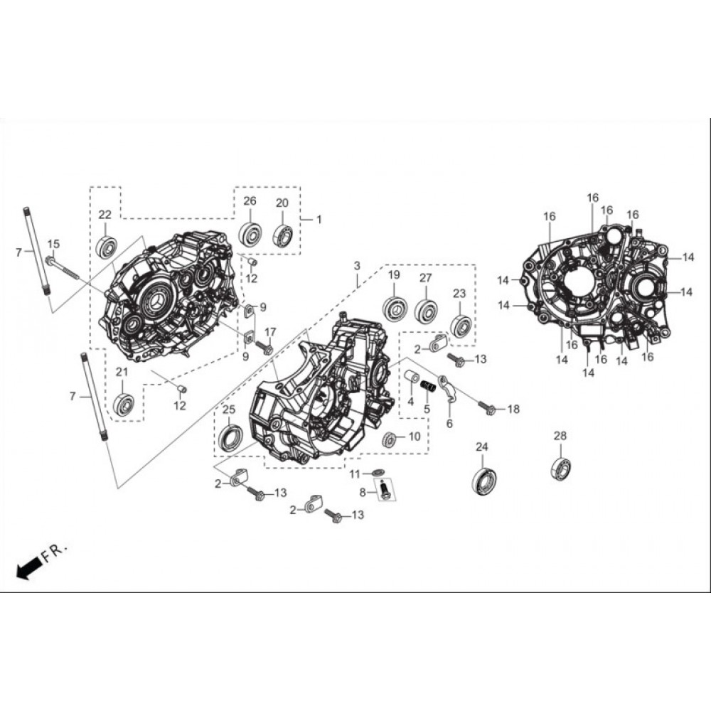 HERO XPULSE 200 E5 MOTOR GOVDE SAG RULMAN SETI 