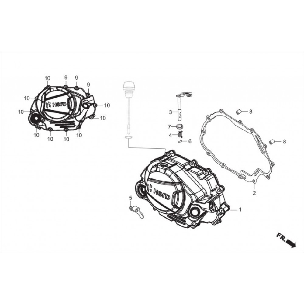 HERO XPULSE 200 E5 MOTOR GOVDE SAG KAPAK