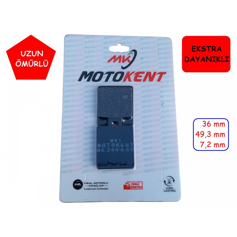 ATV ÖN FREN DİSK BALATASI KARE TEK DELİKLİ SFA260 MTK ATV ÖN FREN DİSK BALATASI KARE TEK DELİKLİ SFA260 MTK