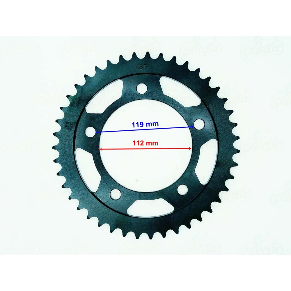 ARKA DİŞLİ 525-43T İÇ 112 mm 5 DELİK HONDA CBF 600 ÖM