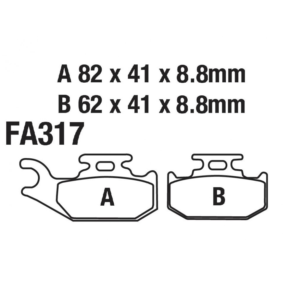 ARKA FREN DİSK BALATASI FA317 ATV CF MOTO 550 SUZUKİ LT-A 500 BOMBARDİE CAN-AM CANNONDALE JOHN DEERE