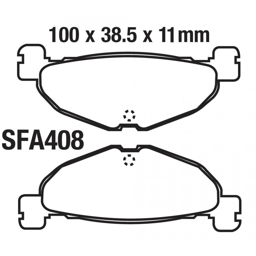 ARKA FREN DİSK BALATASI SFA408 YAMAHA CP250 - YP400 MAJESTY (2004-2013) - TMAX 500 (2004-2011)