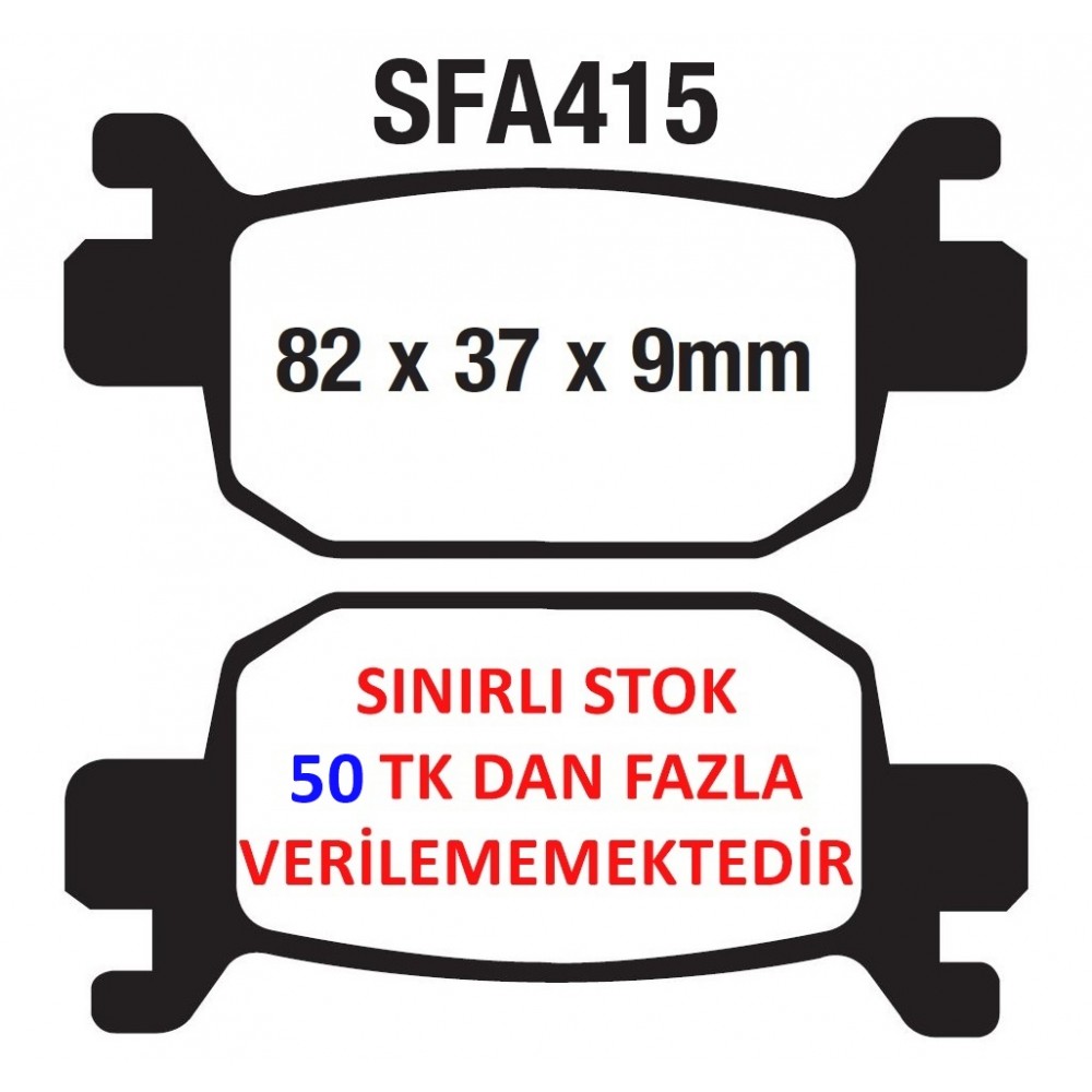 ARKA FREN DİSK BALATASI SFA415 HONDA FORZA 250 (18-23) NSS 300 FORZA (13-22)