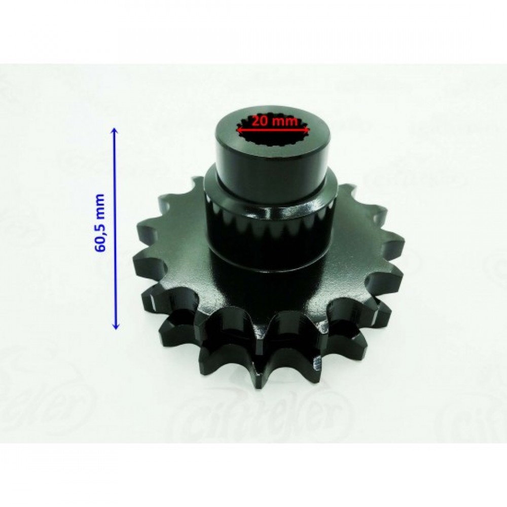 ATV ÖN DİŞLİ 530-16T İKİZ İÇ 20 mm UZUNLUK 60 mm TM ÖM