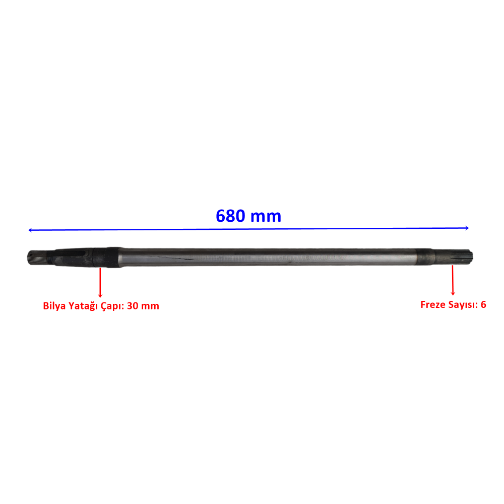 BİSAN KASALI ARKA AKS 680 mm BİLYA YATAĞI 25 mm 6 KANALLI ÖM