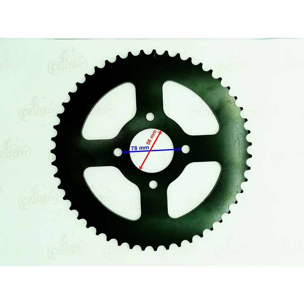 CROSS MOTORAN CROSS 200 ARKA DİŞLİ 520-51T İÇ 58 mm 4 DELİKLİ ÖM