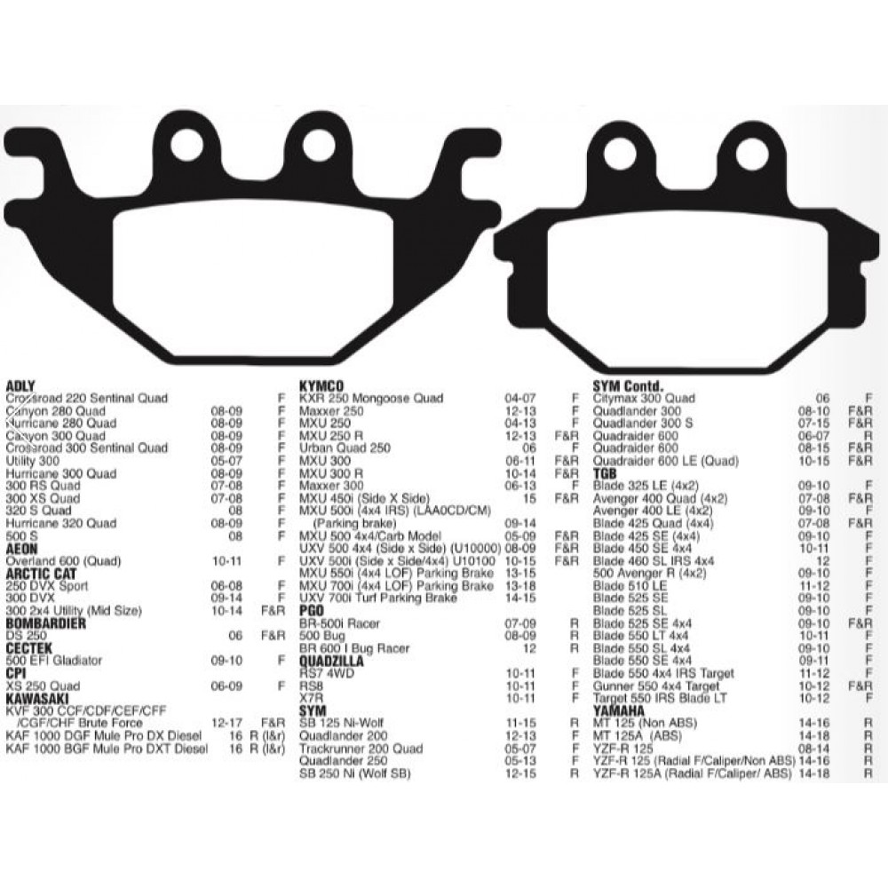 ÖN-ARKA FREN DİSK BALATASI FA377 KYMCO MXU 250-300-300 R-500-500İ TGB BLADE 325-425-450-525-550