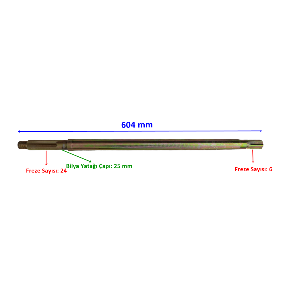 YUKİ AYDOS AKS 604 mm BİLYA YATAĞI 25 mm 6-24 FREZE ÖM